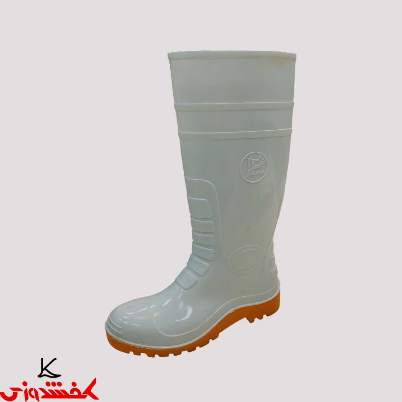 چکمه مردانه بلند سفید جاپا چکمه مردانه بلند سفید جاپا